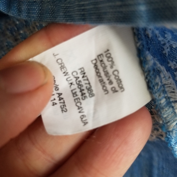 Madewell Chambray Embroidered Cotton Sunstitch Tunic Dress W/ Pockets Size XS - Picture 9 of 10